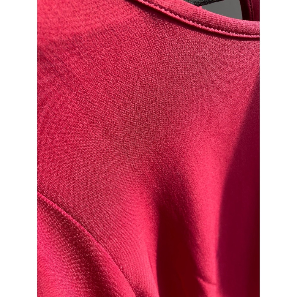 Tahari Womens XL Burgundy Red Button Cuff Long Sleeve Blouse Stretch Top - Picture 7 of 13